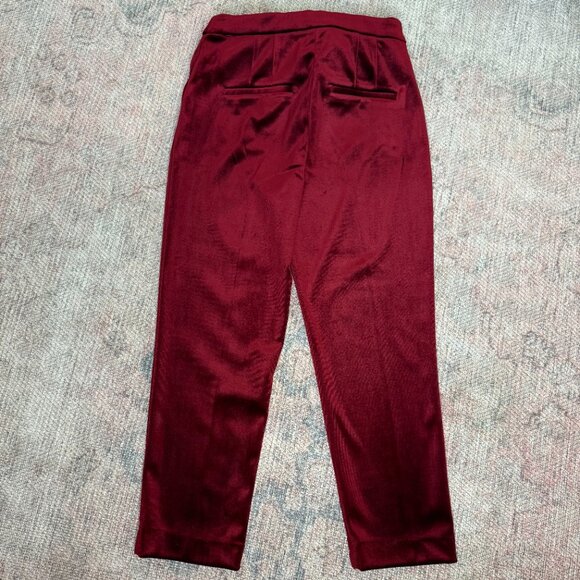 Express Editor Super High Waisted Velvet Straight Cropped Pant 10R - Picture 2 of 2